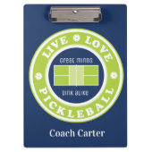 Pickleball: live, liefde, pickleball, aangepaste t klembord (Voorkant)