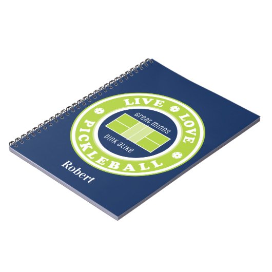 Pickleball: live, liefde, pickleball, aangepaste t notitieboek (Linkerzijde)