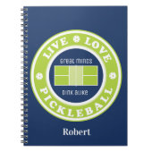 Pickleball: live, liefde, pickleball, aangepaste t notitieboek (Voorkant)