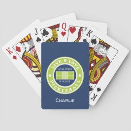 Pickleball: live, liefde, pickleball, aangepaste t pokerkaarten