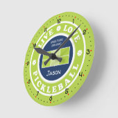 Pickleball: live, liefde, pickleball, aangepaste t ronde klok (Hoek)