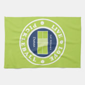 Pickleball: live, liefde, pickleball groene keuken theedoek (Horizontaal)