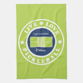 Pickleball: live, liefde, pickleball groene keuken theedoek (Verticaal)