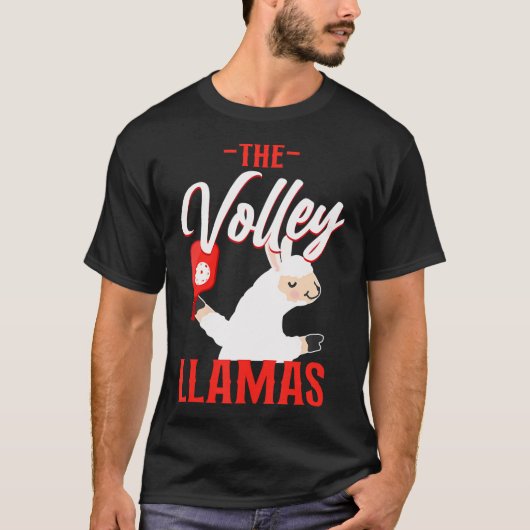 Pickleball Llama De Volley Llama's T-shirt (Voorkant)