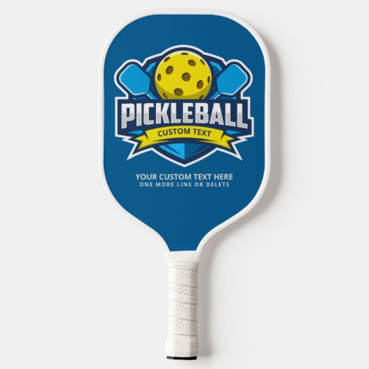 Pickleball Logo Patch 3 Lijnen Aangepaste tekst Pickleball Paddle (Achterkant)