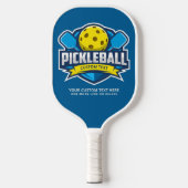 Pickleball Logo Patch 3 Lijnen Aangepaste tekst Pickleball Paddle (Voorkant)
