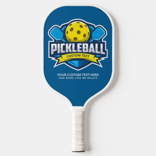 Pickleball Logo Patch 3 Lijnen Aangepaste tekst Pickleball Paddle (Voorkant)