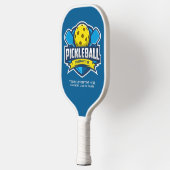 Pickleball Logo Patch 3 Lijnen Aangepaste tekst Pickleball Paddle (Links)
