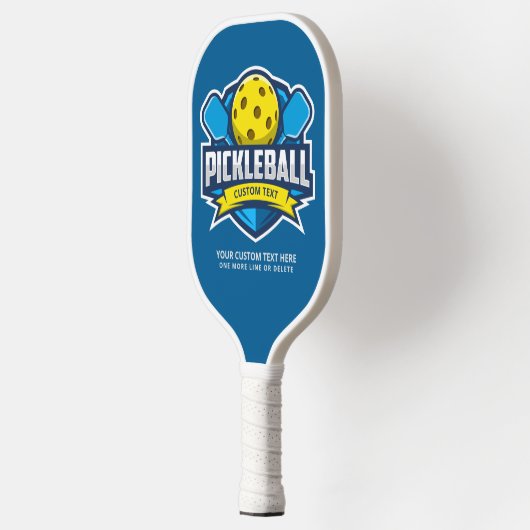 Pickleball Logo Patch 3 Lijnen Aangepaste tekst Pickleball Paddle (Links)