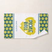 Pickleball Love Heart Aangepaste kleuren op maat Handdoek (Handdoek)