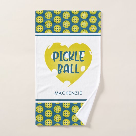 Pickleball Love Heart Aangepaste kleuren op maat Handdoek (Handdoek)