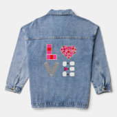 Pickleball Love Heart Court Balls Paddles Roze Roo Denim Jacket