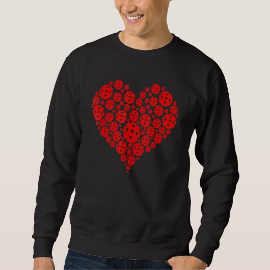 Pickleball Love Heart Shape Valentine Trui (Voorkant)