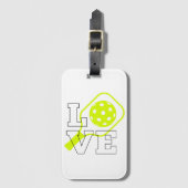 Pickleball Love - Neon Paddle en Ball Design Bagagelabel (Voorkant (verticaal))