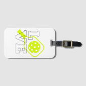 Pickleball Love - Neon Paddle en Ball Design Bagagelabel (Voorkant (horizontaal))