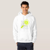 Pickleball Love - Neon Paddle en Ball Design Hoodie (Voorkant volledig)