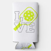Pickleball Love - Neon Paddle en Ball Design Seltzer Blikjeskoeler (Achterkant)