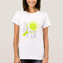 Pickleball Love - Neon Paddle en Ball Design T-shirt