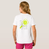 Pickleball Love - Neon Paddle en Ball Design T-shirt (Achterkant volledig)