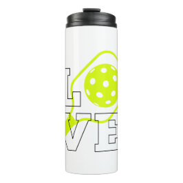 Pickleball Love - Neon Paddle en Ball Design Thermosbeker