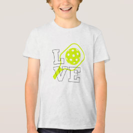 Pickleball Love - Neon Paddle en Ball Design Tri-Blend Shirt