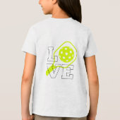 Pickleball Love - Neon Paddle en Ball Design Tri-Blend Shirt (Achterkant)