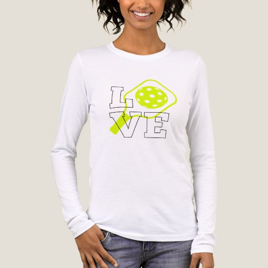 Pickleball Love - Neon Paddle en Ball Design Tri-Blend Shirt (Voorkant volledig)