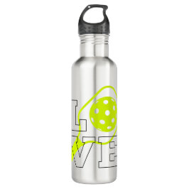 Pickleball Love - Neon Paddle en Ball Design Waterfles