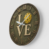 Pickleball Love  Rustic Pickleball Player Gift Grote Klok (Hoek)