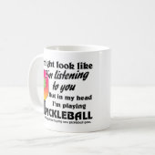 Pickleball Lover in mijn hoofd Ik speel Pickleball Koffiemok (Voorkant links)
