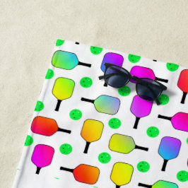 Pickleball Lover in mijn hoofd Ik speel Pickleball Strandlaken