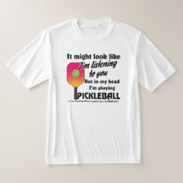 Pickleball Lover in mijn hoofd Ik speel Pickleball T-shirt
