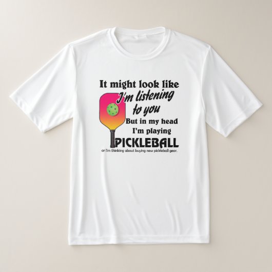 Pickleball Lover in mijn hoofd Ik speel Pickleball T-shirt (Laagn)