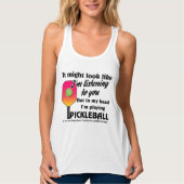 Pickleball Lover in mijn hoofd Ik speel Pickleball Tanktop (Voorkant)