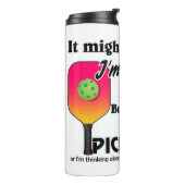 Pickleball Lover in mijn hoofd Ik speel Pickleball Thermosbeker (Gedraaid links)