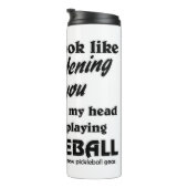 Pickleball Lover in mijn hoofd Ik speel Pickleball Thermosbeker (Geroteerd rechts)