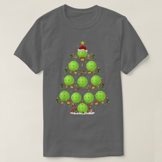 Pickleball Lover Lighting Santa Pickleball Christm T-shirt (Design voorkant)