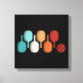 Pickleball Lover Retro Paddle Sport Canvas Afdruk (Voorkant)