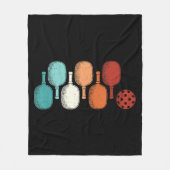 Pickleball Lover Retro Paddle Sport  Fleece Deken (Voorkant)