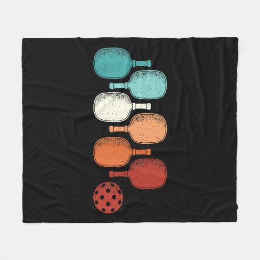 Pickleball Lover Retro Paddle Sport  Fleece Deken (Voorkant (Horizontaal))