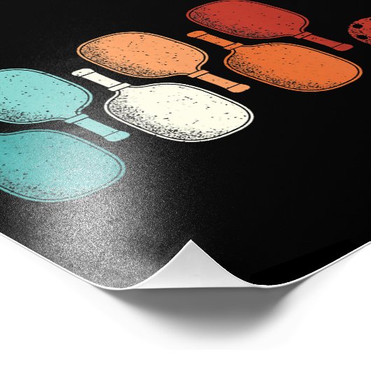 Pickleball Lover Retro Paddle Sport  Foto Afdruk (Hoek)