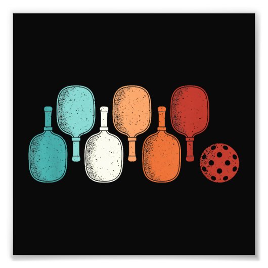 Pickleball Lover Retro Paddle Sport  Foto Afdruk (Voorkant)