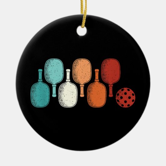 Pickleball Lover Retro Paddle Sport  Keramisch Ornament (Voorkant)