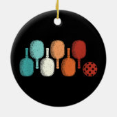 Pickleball Lover Retro Paddle Sport  Keramisch Ornament (Achterkant)