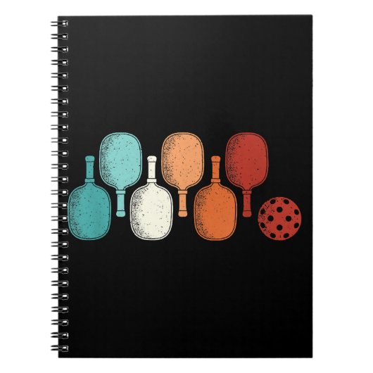 Pickleball Lover Retro Paddle Sport Notitieboek (Voorkant)