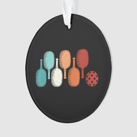 Pickleball Lover Retro Paddle Sport  Ornament (voorkant)