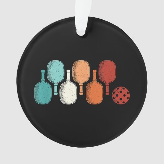 Pickleball Lover Retro Paddle Sport Ornament (voorkant)