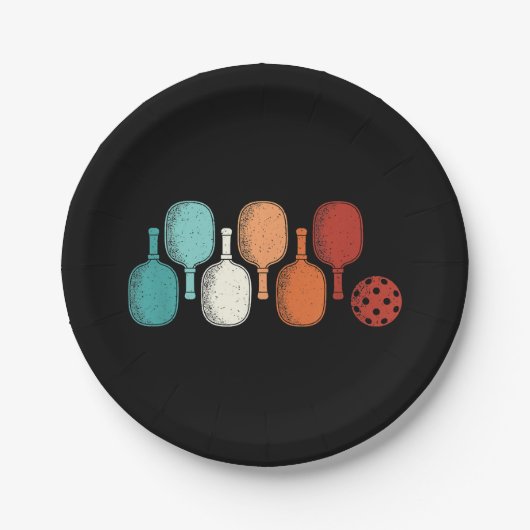 Pickleball Lover Retro Paddle Sport  Papieren Bordje (Voorkant)