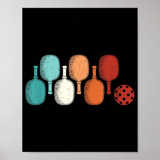 Pickleball Lover Retro Paddle Sport  Poster (Voorkant)