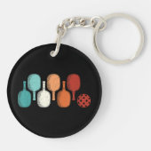 Pickleball Lover Retro Paddle Sport  Sleutelhanger (Achterkant)